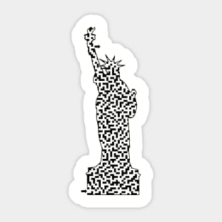 Statue of Liberty Shaped Maze & Labyrinth Sticker